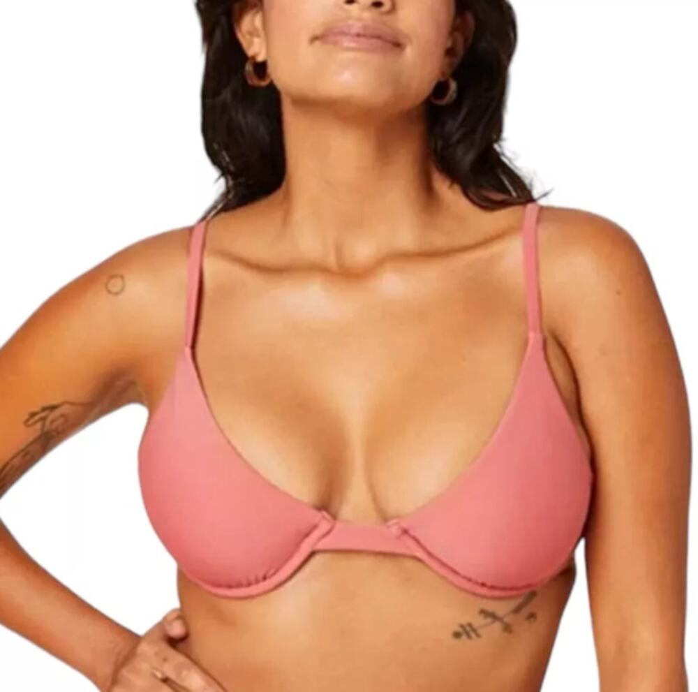 ANDIE SWIM Women's Sicily Bikini Top Medium Punch Pink Underwired NWT